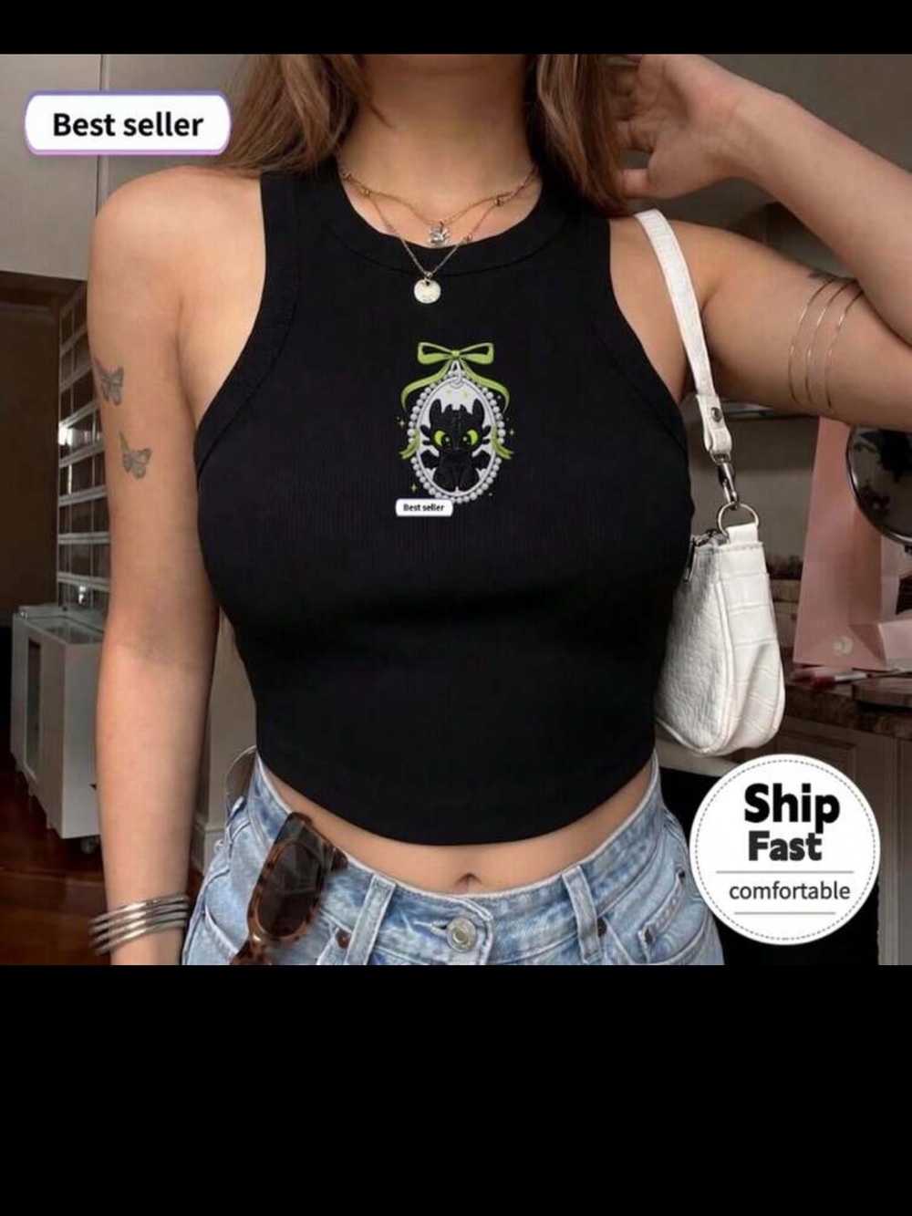 Tooth Cropped Tank Top